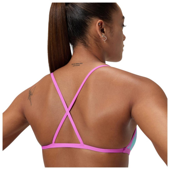 Speedo Γυναικείο μαγιό Allover Digital Cross Back Crop Top Speedo Γυναικείο μαγιό Allover Digital Cross Back Crop Top